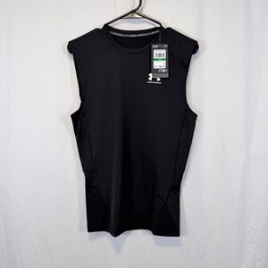 Under Armour HeatGear Armour Compression Sleeveless Shirt Black 1361522 Mens L